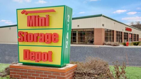 Sign of Mini Storage Depot on Walker Avenue.