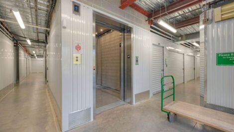 Elevator and carts at Mini Storage Depot on Wilkens Blvd.