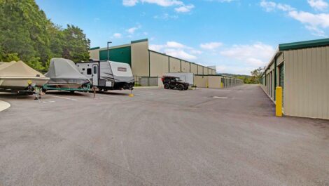 Outdoor units and parking at Mini Storage Depot on Jenkins Road.
