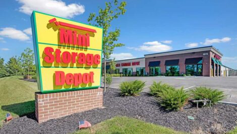 Signage at Mini Storage Depot on Bethany Road.