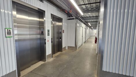 Two elevators at Mini Storage Depot.
